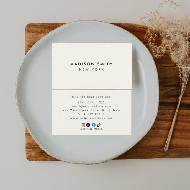 Minimalist Luxury Boutique Ivory Business Card (Creator Uploaded)