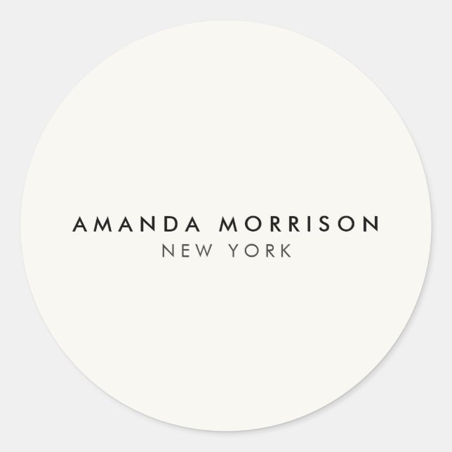 Minimalist Luxury Boutique Ivory Classic Round Sticker (Front)