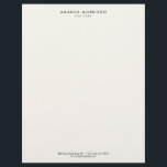 Minimalist Luxury Boutique Ivory Letterhead<br><div class="desc">An elegant and refined design elevates your name or business name through minimal and modern styling. The ivory background provides a luxury aesthetic to this classic letterhead design. © 1201AM Design Studio | www.1201am.com</div>