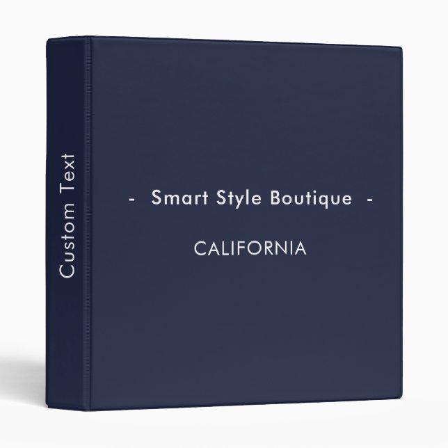 Minimalist Luxury Boutique Navy Blue Binder (Front/Spine)