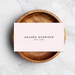 Minimalist Luxury Boutique Pastel Pink Business Card<br><div class="desc">An elegant and refined design elevates your name or business name through minimal and modern styling. A light pastel pink background gives an on-trend feel to this classic business card design template. © 1201AM CREATIVE</div>