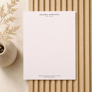 Minimalist Luxury Boutique Pastel Pink Letterhead