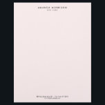 Minimalist Luxury Boutique Pastel Pink Letterhead<br><div class="desc">An elegant and refined design elevates your name or business name through minimal and modern styling. The pastel pink background provides a luxury aesthetic to this classic letterhead design. © 1201AM Design Studio | www.1201am.com</div>