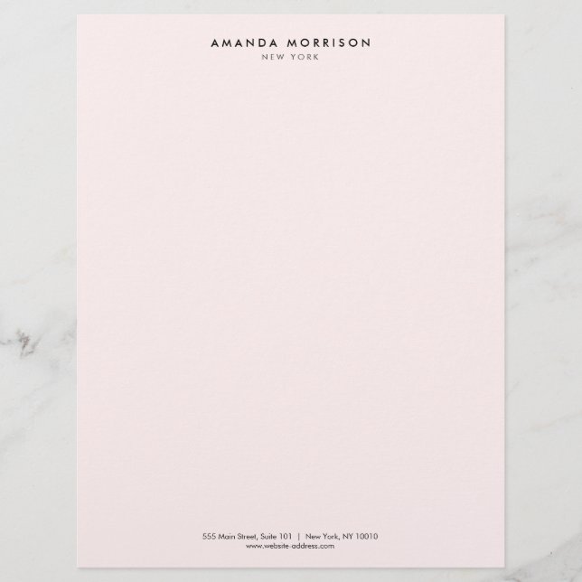 Minimalist Luxury Boutique Pastel Pink Letterhead (Front)