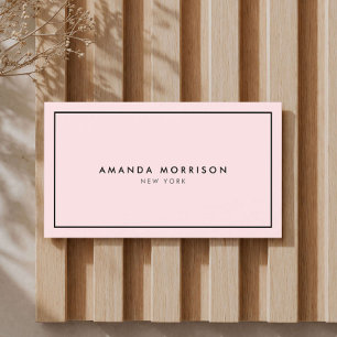 Minimalist Luxury Boutique Pink/Black Business Card