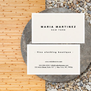 Minimalist Luxury Boutique White/Ivory Business Card