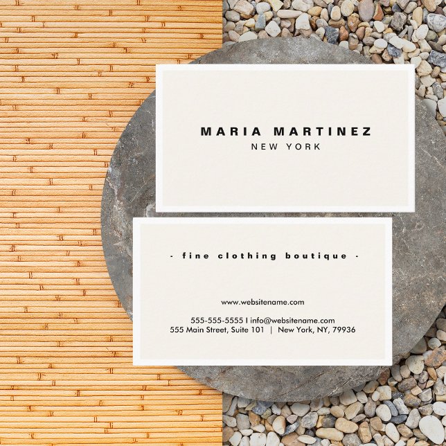 Minimalist Luxury Boutique White/Ivory Business Card (Creator Uploaded)