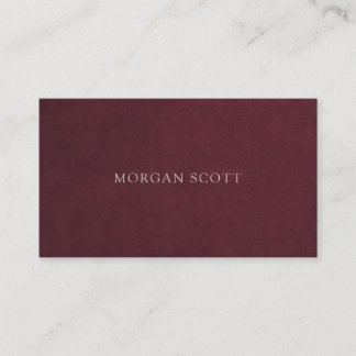Minimalist Luxury Burgundy Suede Print Business Card