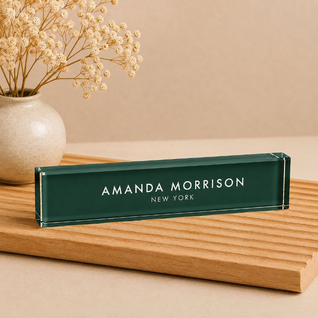 Minimalist Luxury Forest Green Nameplate (Creator Uploaded)