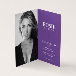 Minimalist Luxury Hair / Beauty Salon Purple Business Card