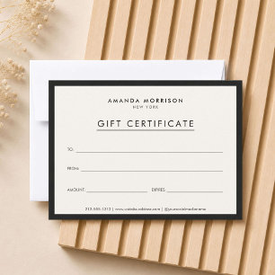 Minimalist Luxury Ivory Gift Certificate