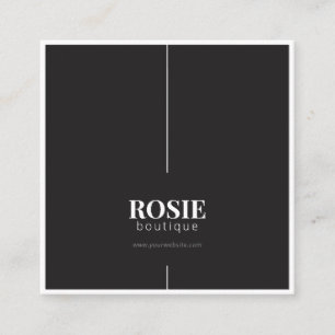 Minimalist Luxury Online Boutique Black/White Square Business Card