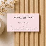 Minimalist Luxury Pink Appointment Business Card<br><div class="desc">An elegant and minimalist typography design elevates your name or business name through minimal and modern styling on this personalized appointment card. Great for salons, hair stylists, health & medical fields, dentists, wellness spas, service professionals and more. © 1201AM Creative Studio</div>