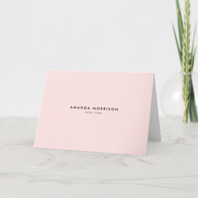 Minimalist Luxury Pink Blank Note Card (Front)