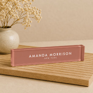 Minimalist Luxury Terracotta Rust Nameplate