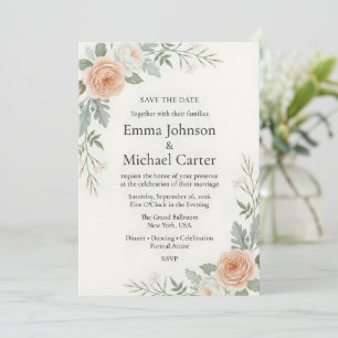 "Minimalist Luxury Wedding Save the Date" Date