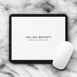 Minimalist Luxury White Mouse Pad<br><div class="desc">Elevate your workspace with a personalized mousepad that combines style and functionality. Crafted to reflect your unique personality, this mousepad features your name prominently displayed in bold, geometric sans serif font, making it a standout piece on any desk. Beneath your name, you have the freedom to add a customized text...</div>