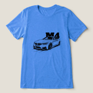 Minimalist M4 Sports Car Vector Graphic T-Shirt Tri-Blend Shirt