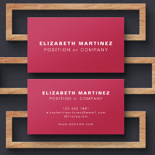 Minimalist Magenta Pink Modern Professional Custom Business Card