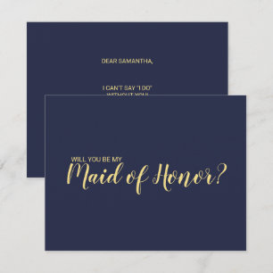 Minimalist Maid of Honour Proposal Card
