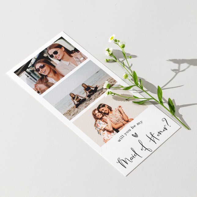Minimalist Maid Of Honour Proposal Photo Collage Invitation (Creator Uploaded)