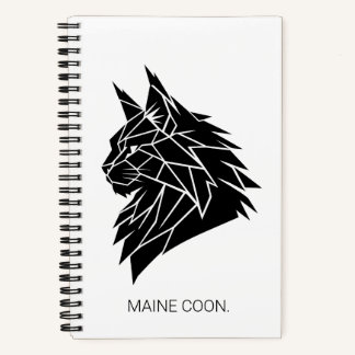 Minimalist Maine Coon Geometric Hardcover Journal