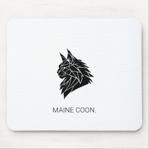 Minimalist Maine Coon Geometric Mouse Pad