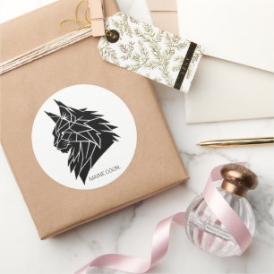 Minimalist Maine Coon Geometric Vinyl Sticker
