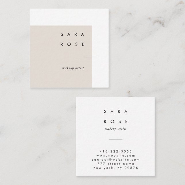 minimalist makeup artist professional business  calling card (Front/Back)