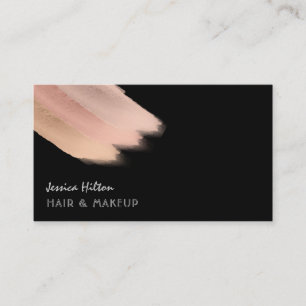 Minimalist makeup palette brush strokes business card