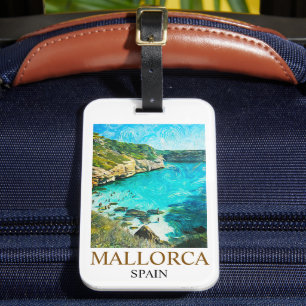 Minimalist Mallorca Spain Mediterranean Oil Paint Luggage Tag