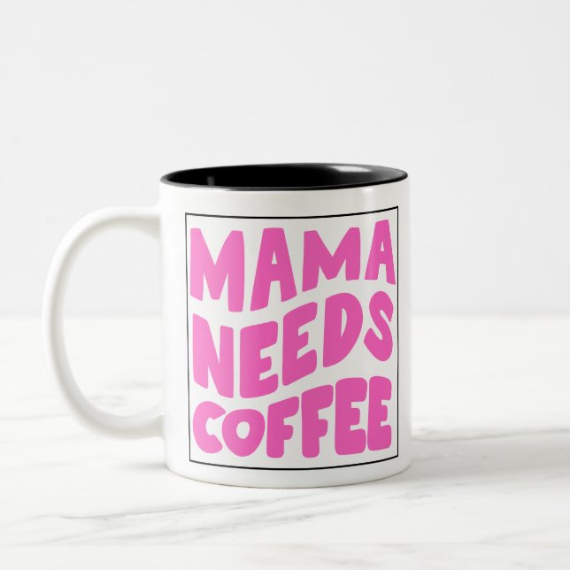 Minimalist Mama Needs Coffee Typography Mug (Left)
