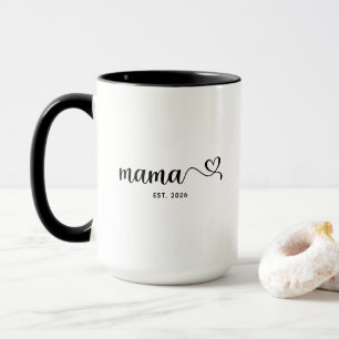 Minimalist Mama Swash Heart Script Photo Mug
