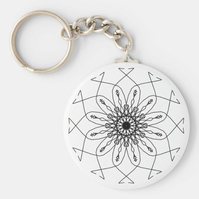 Minimalist mandala keychain (Front)