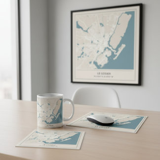 Minimalist map of Le Gosier, Guadeloupe Mouse Pad