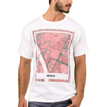 Minimalist map T-shirt Sevilla - Rosa-verde