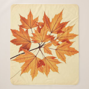 Minimalist Maple Leaves Art – Botanical Print Sherpa Blanket