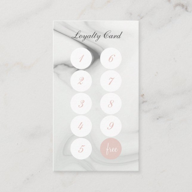 Minimalist Marble Loyalty Card (Front)