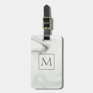 Minimalist Marble Monogram Luggage Tag