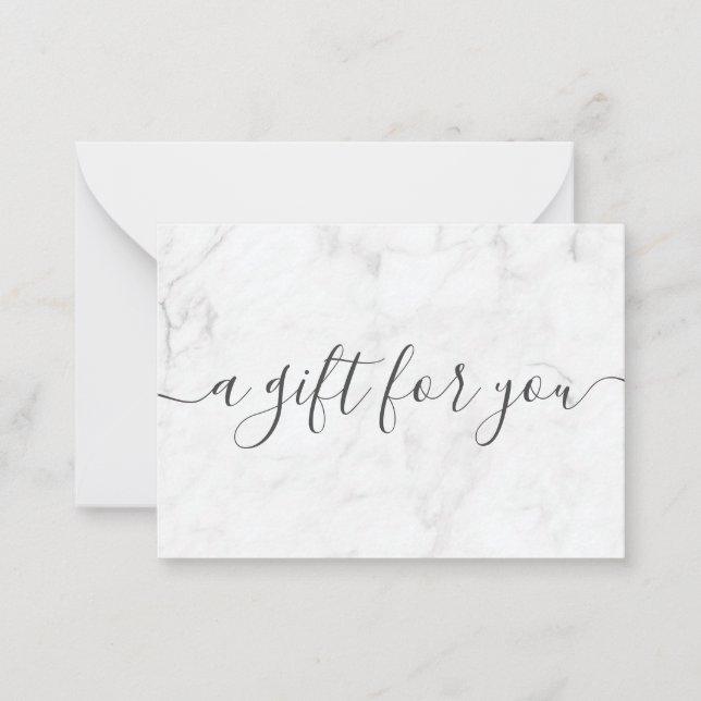 Minimalist Marble Small Business Gift Certificate Card (Front)