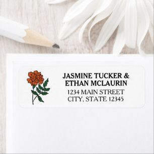 Minimalist Marigold Address Label