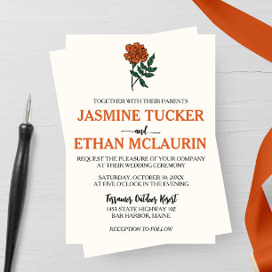 Minimalist Marigold Wedding Invitation