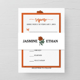 Minimalist Marigold Wedding Invitation Belly Band