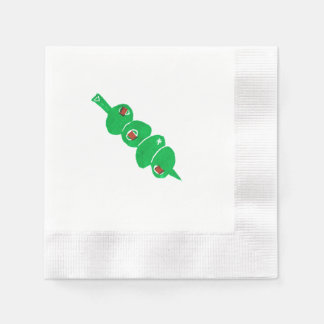 Minimalist Martini 4 Olives Cocktail Napkin