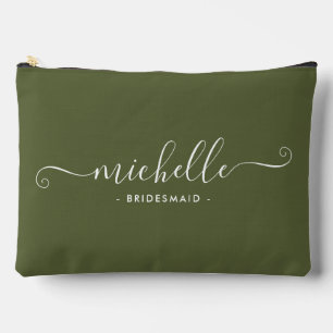 Minimalist Martini Olive Personalized Bridesmaid Accessory Pouch