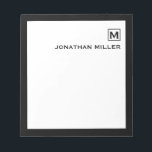 Minimalist Masculine Initial and Name Notepad<br><div class="desc">This elegant,  simple notepad features classic block typography your initial and name or custom text of your choice.</div>