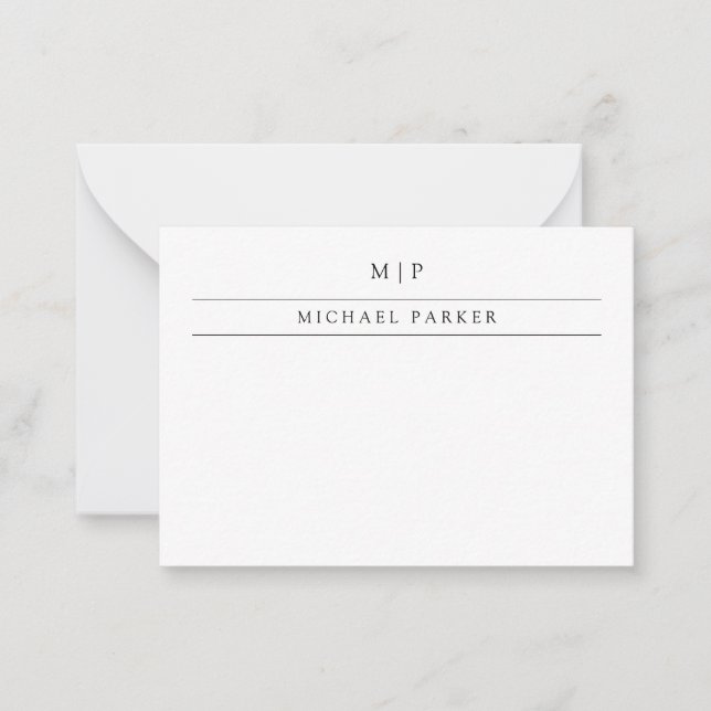 Minimalist Masculine | Initials and Name Card (Front)