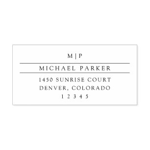 Minimalist Masculine   Initials and Return Address Self-inking Stamp