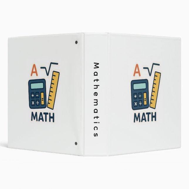 Minimalist Math Subject – Calculator, Ruler Binder (Background)