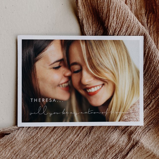 Minimalist Matron of honour proposal card (Creator Uploaded)